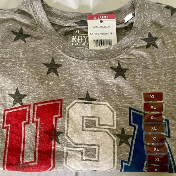 NWT Royce Brand starred Tee with USA  Heather gray size L new 32601 - Picture 5 of 8